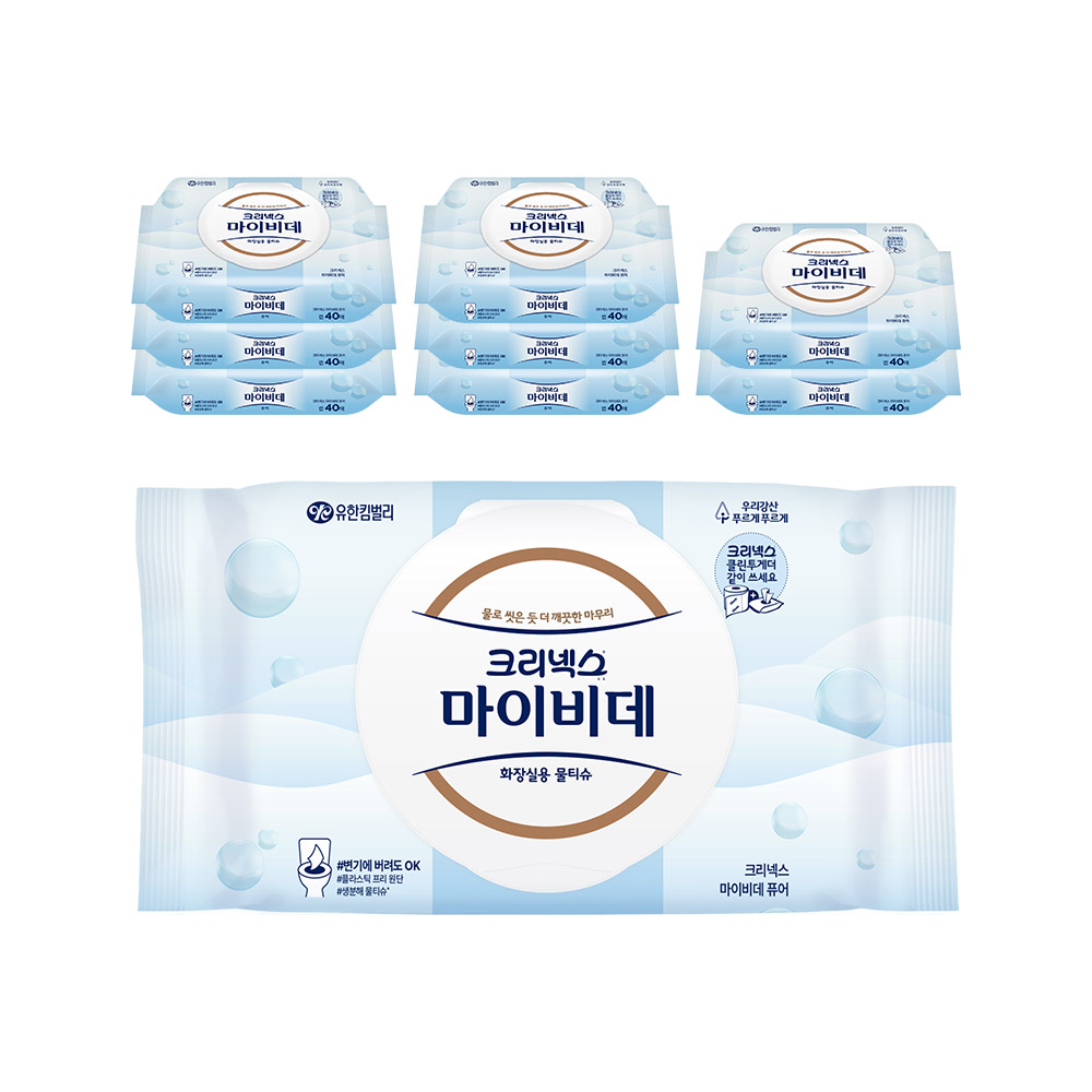[크리넥스] 마이비데 퓨어 캡40매X9팩